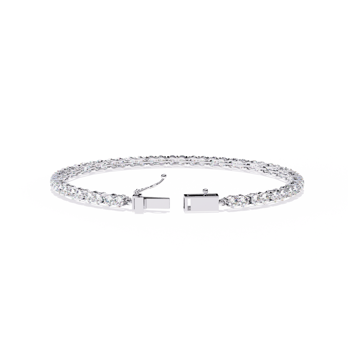 4.0 CTW Round Diamond Tennis Bracelet in White Gold, view 11