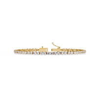 4.0 CTW Round Diamond Tennis Bracelet in Yellow Gold, view 7