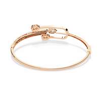 0.7 CTW Pear-Motif Diamond Bangle Rose Gold front and detail view 4