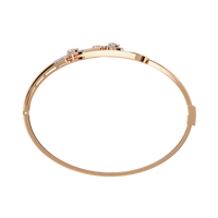 0.7 CTW Pear-Motif Diamond Bangle Rose Gold front and detail view 9
