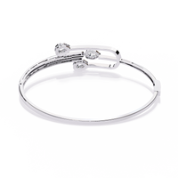 0.7 CTW Pear-Motif Diamond Bangle White Gold front and detail view 5