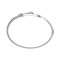0.7 CTW Pear-Motif Diamond Bangle White Gold front and detail view 7