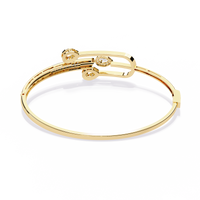 0.7 CTW Pear-Motif Diamond Bangle Yellow Gold front and detail view 6