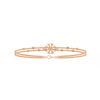 0.5 CTW Floral Diamond Multi-Chain Bracelet Rose Gold view 15