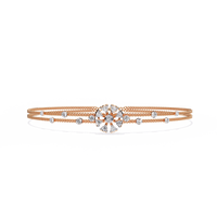 0.5 CTW Floral Diamond Multi-Chain Bracelet Rose Gold view 3