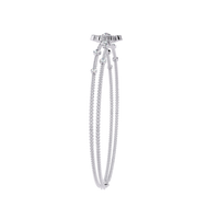 0.5 CTW Floral Diamond Multi-Chain Bracelet White Gold view 11