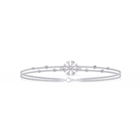 0.5 CTW Floral Diamond Multi-Chain Bracelet White Gold view 14