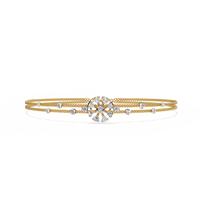 0.5 CTW Floral Diamond Multi-Chain Bracelet Yellow Gold view 1