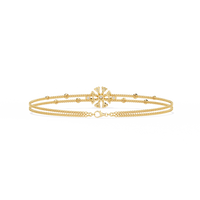 0.5 CTW Floral Diamond Multi-Chain Bracelet Yellow Gold view 13