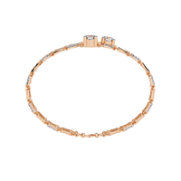 2.2 CTW Double-Row Geometric Diamond Bangle Rose Gold view 10