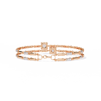 2.2 CTW Double-Row Geometric Diamond Bangle Rose Gold view 4