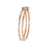 2.2 CTW Double-Row Geometric Diamond Bangle Rose Gold view 9