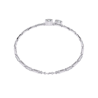 2.2 CTW Double-Row Geometric Diamond Bangle White Gold view 11