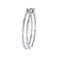 2.2 CTW Double-Row Geometric Diamond Bangle White Gold view 8