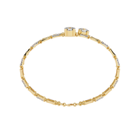 2.2 CTW Double-Row Geometric Diamond Bangle Yellow Gold view 12