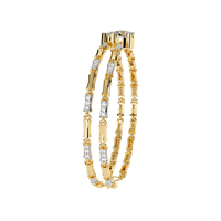 2.2 CTW Double-Row Geometric Diamond Bangle Yellow Gold view 7