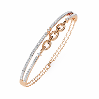 0.9 CTW Pavé Geometric Linked Bangle in Rose Gold view 12 - Lunéa Paris