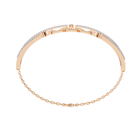 0.9 CTW Pavé Geometric Linked Bangle in Rose Gold view 17 - Lunéa Paris
