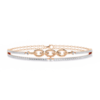 0.9 CTW Pavé Geometric Linked Bangle in Rose Gold view 1 - Lunéa Paris