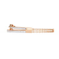 0.9 CTW Pavé Geometric Linked Bangle in Rose Gold view 2 - Lunéa Paris