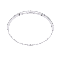 0.9 CTW Pavé Geometric Linked Bangle in White Gold view 16 - Lunéa Paris