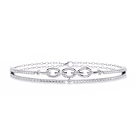 0.9 CTW Pavé Geometric Linked Bangle in White Gold view 18 - Lunéa Paris