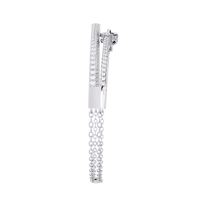 0.9 CTW Pavé Geometric Linked Bangle in White Gold view 4 - Lunéa Paris