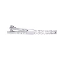 0.9 CTW Pavé Geometric Linked Bangle in White Gold view 5 - Lunéa Paris