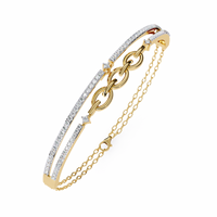 0.9 CTW Pavé Geometric Linked Bangle in Yellow Gold view 13 - Lunéa Paris