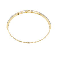 0.9 CTW Pavé Geometric Linked Bangle in Yellow Gold view 15 - Lunéa Paris