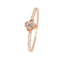 1.0 CTW Round Diamond Halo Motif Bracelet in Rose Gold view 14 – Lunéa Paris