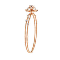 1.0 CTW Round Diamond Halo Motif Bracelet in Rose Gold view 3 – Lunéa Paris