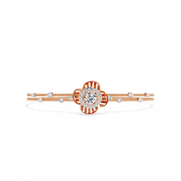1.0 CTW Round Diamond Halo Motif Bracelet in Rose Gold view 8 – Lunéa Paris