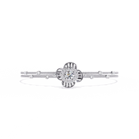 1.0 CTW Round Diamond Halo Motif Bracelet in White Gold view 7 – Lunéa Paris