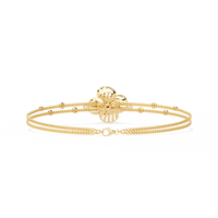 1.0 CTW Round Diamond Halo Motif Bracelet in Yellow Gold view 11 – Lunéa Paris