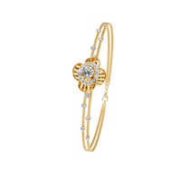 1.0 CTW Round Diamond Halo Motif Bracelet in Yellow Gold view 15 – Lunéa Paris