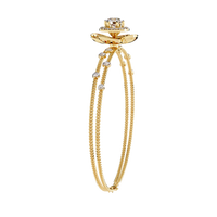 1.0 CTW Round Diamond Halo Motif Bracelet in Yellow Gold view 5 – Lunéa Paris