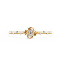 1.0 CTW Round Diamond Halo Motif Bracelet in Yellow Gold view 9 – Lunéa Paris