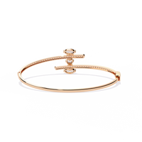 1.6 CTW Mixed Round and Marquise Diamond Bypass Bangle Rose Gold view 10 – Lunéa Paris