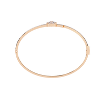 1.6 CTW Mixed Round and Marquise Diamond Bypass Bangle Rose Gold view 4 – Lunéa Paris