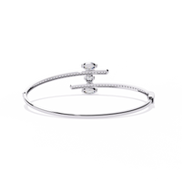 1.6 CTW Mixed Round and Marquise Diamond Bypass Bangle White Gold view 11 – Lunéa Paris