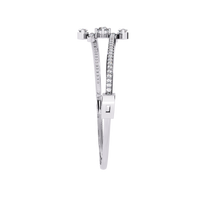 1.6 CTW Mixed Round and Marquise Diamond Bypass Bangle White Gold view 2 – Lunéa Paris
