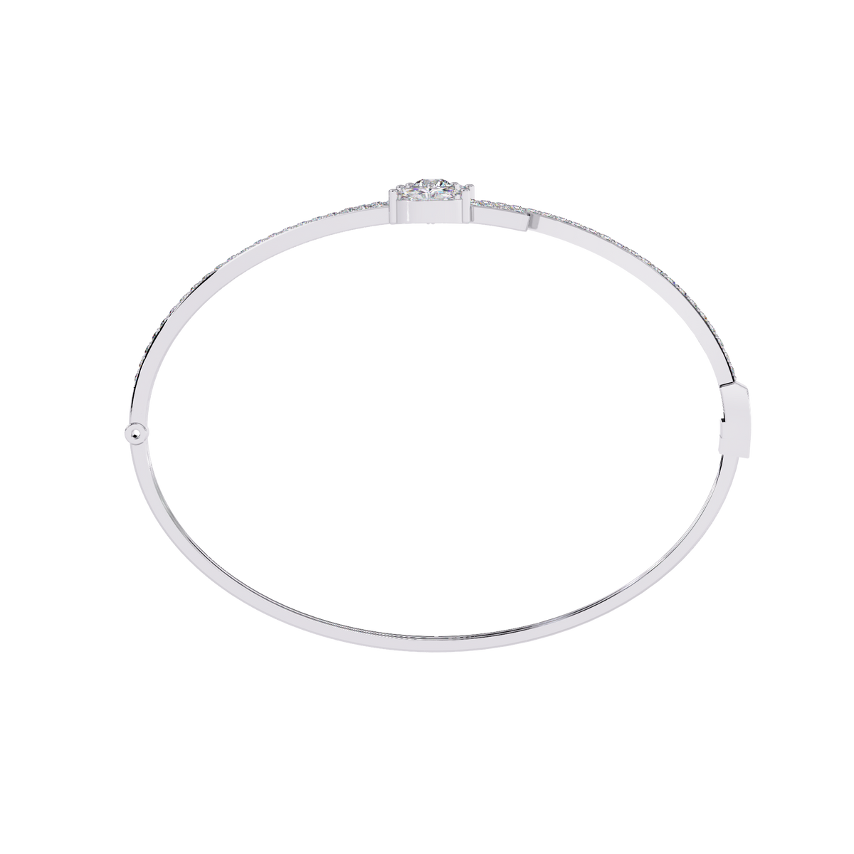 1.6 CTW Mixed Round and Marquise Diamond Bypass Bangle White Gold view 5 – Lunéa Paris