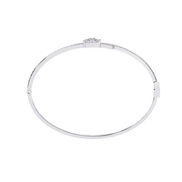 1.6 CTW Mixed Round and Marquise Diamond Bypass Bangle White Gold view 5 – Lunéa Paris