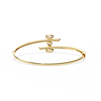 1.6 CTW Mixed Round and Marquise Diamond Bypass Bangle Yellow Gold view 12 – Lunéa Paris