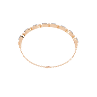 0.8 CTW oval pavé round diamond half-bangle in Rose Gold, rear view – Lunéa Paris