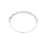 0.8 CTW oval pavé round diamond half-bangle in White Gold, rear view – Lunéa Paris