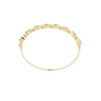 0.8 CTW oval pavé round diamond half-bangle in Yellow Gold, rear view – Lunéa Paris