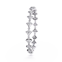 1.1 CTW pavé fan-link round diamond tennis bracelet in White Gold, standing view – Lunéa Paris