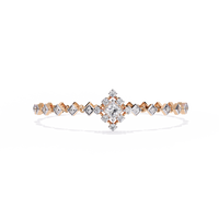 1.7 CTW princess-center and round diamond link tennis bracelet in Rose Gold, front-facing flat view – Lunéa Paris